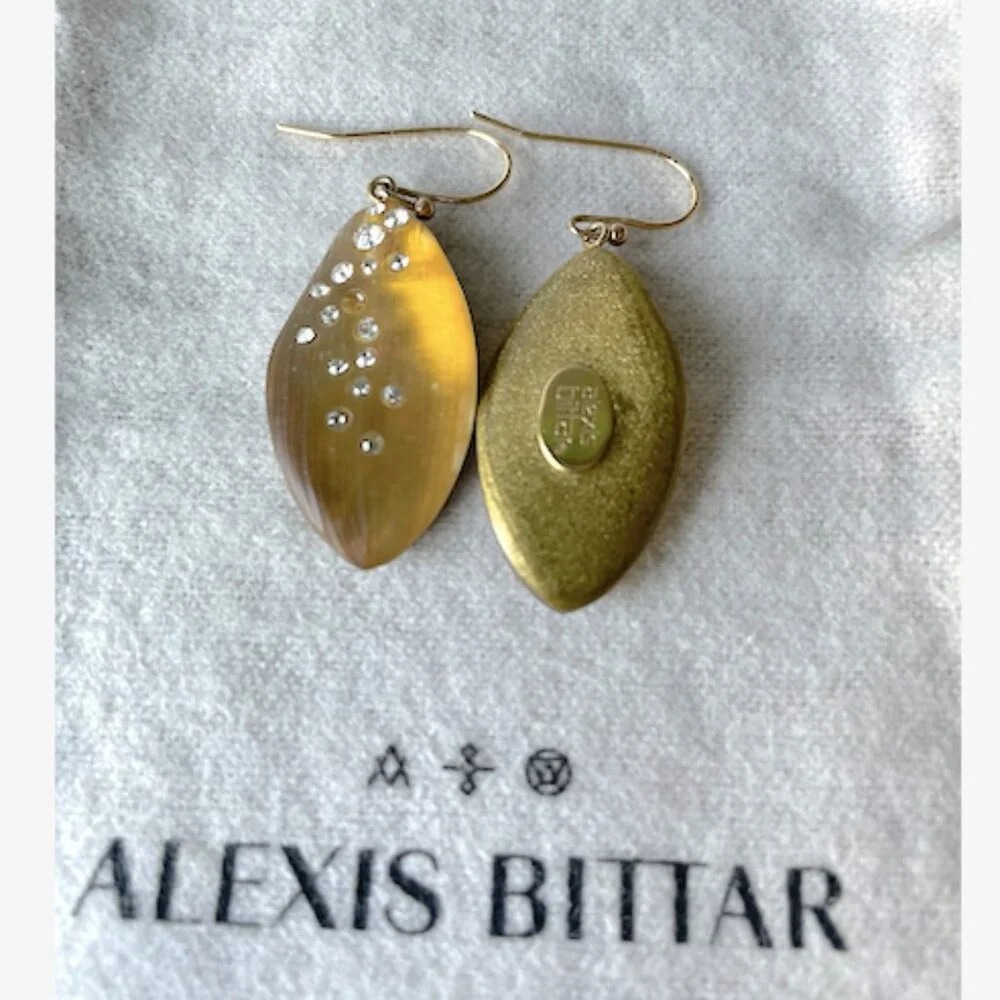 Alexis Bittar | Dust Long Leaf Statement Earrings (Warm Brown)